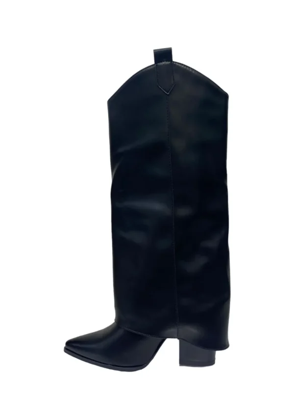 Primi Tacchi Dolly - Stivale Donna Scarpa Punta Tacco Quadrato Nero Online