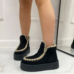 Primi Tacchi Ella - Stivaletto Eskimo Boots Gomma Alta Nero Best