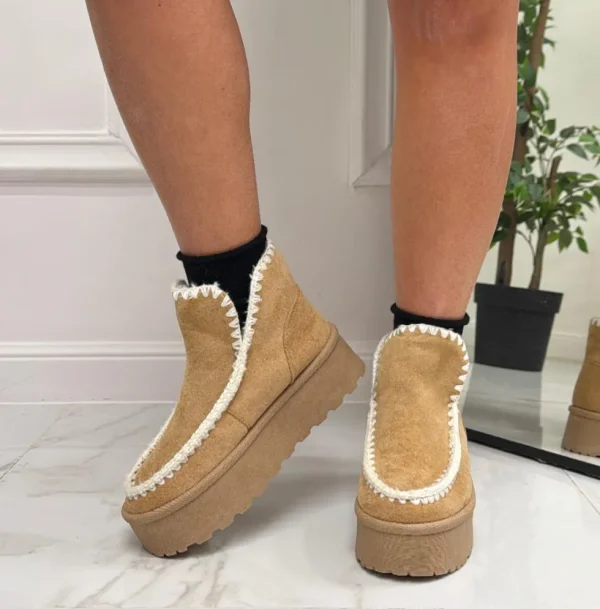 Primi Tacchi Ella - Stivaletto Eskimo Boots Gomma Alta Cuoio Sale