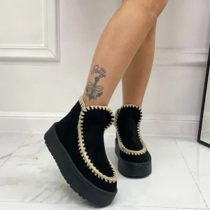 Primi Tacchi Ella - Stivaletto Eskimo Boots Gomma Alta Nero Best