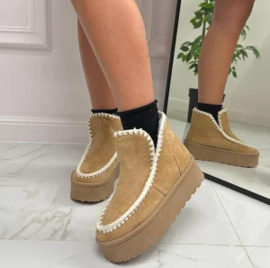 Primi Tacchi Ella - Stivaletto Eskimo Boots Gomma Alta Cuoio Sale