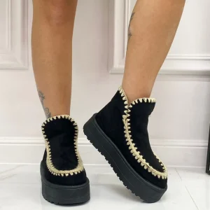 Primi Tacchi Ella - Stivaletto Eskimo Boots Gomma Alta Nero Best