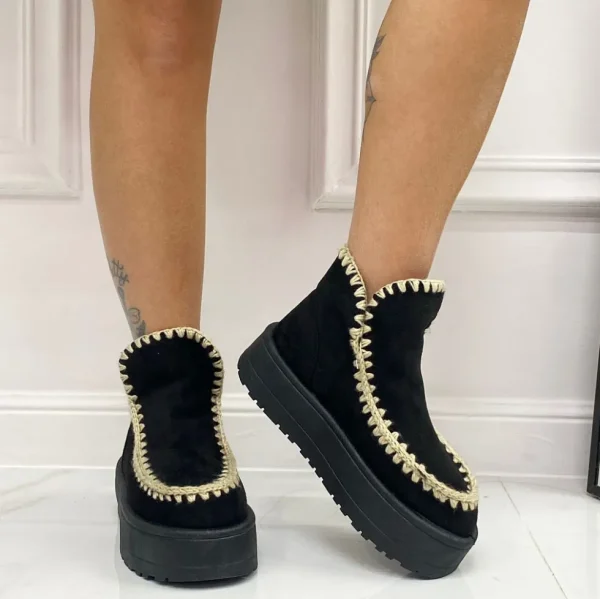 Primi Tacchi Ella - Stivaletto Eskimo Boots Gomma Alta Nero Best