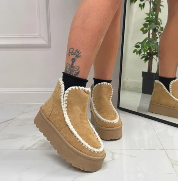 Primi Tacchi Ella - Stivaletto Eskimo Boots Gomma Alta Cuoio Sale