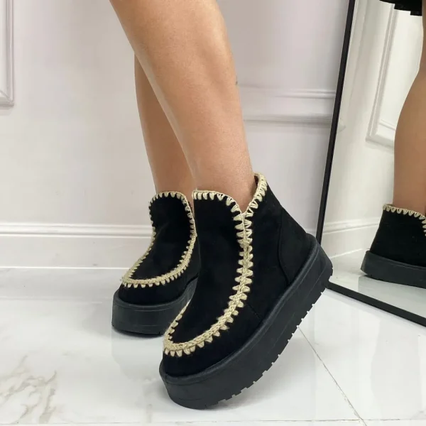 Primi Tacchi Ella - Stivaletto Eskimo Boots Gomma Alta Nero Best