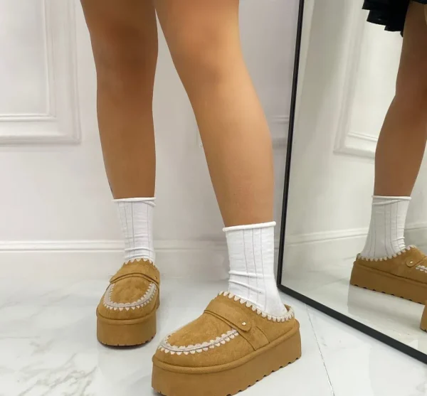 Primi Tacchi Ester - Stivaletto Eskimo Boots Gomma Alta Cuoio Sale