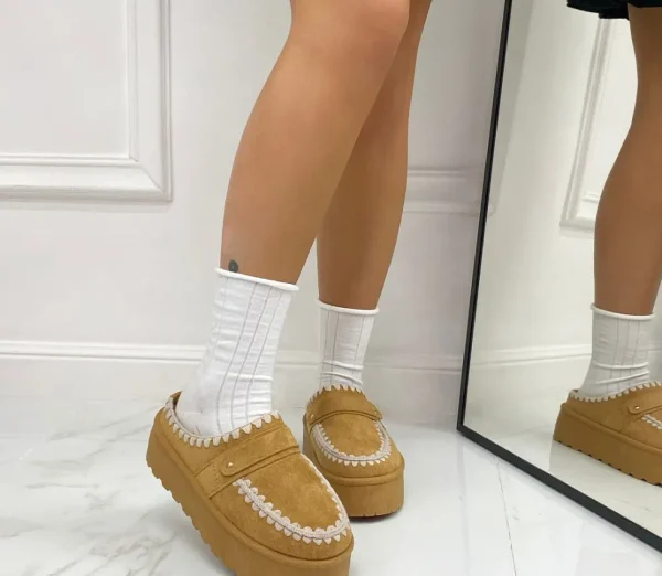 Primi Tacchi Ester - Stivaletto Eskimo Boots Gomma Alta Cuoio Sale
