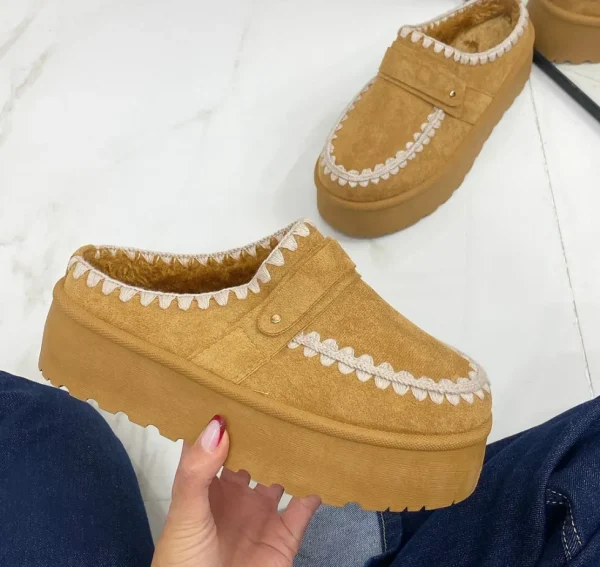 Primi Tacchi Ester - Stivaletto Eskimo Boots Gomma Alta Cuoio Sale