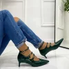 Primi Tacchi Eva - Décolleté Donna Cinturini Tacco Spillo Elegante Vernice Verde Discount