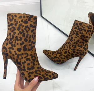Primi Tacchi Fabienne - Stivaletto Donna Punta Tacco Alto Leopardato Online