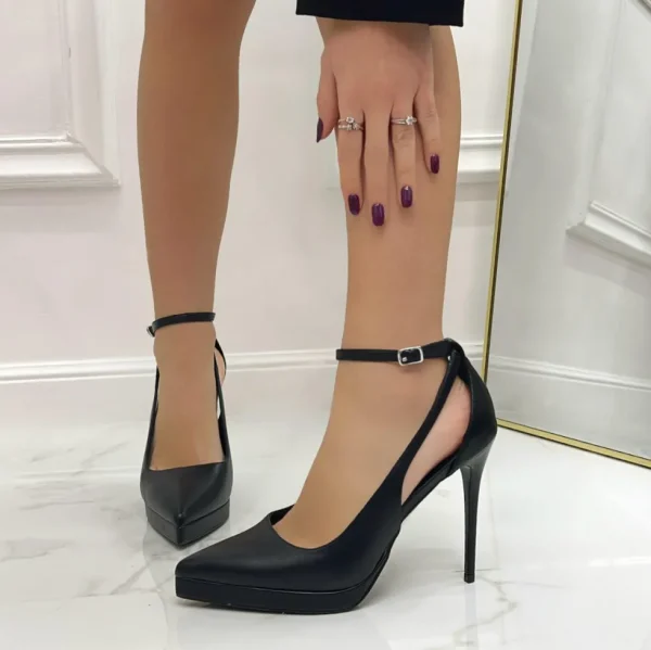 Primi Tacchi Fleur - Décolleté Donna Punta Tacco Spillo Nero Discount