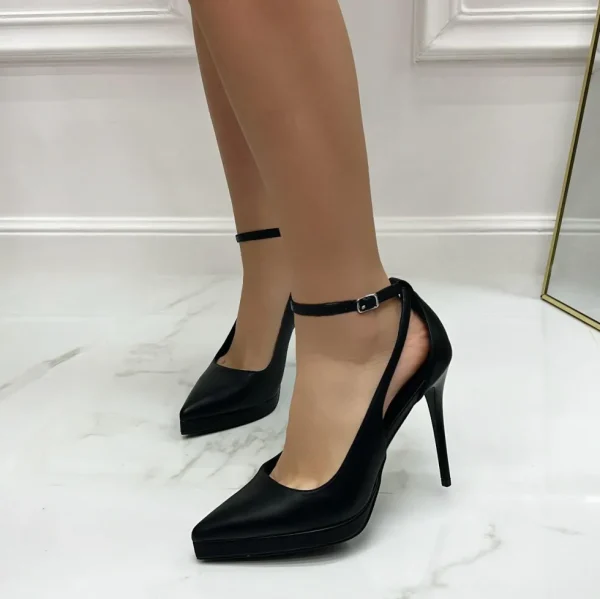 Primi Tacchi Fleur - Décolleté Donna Punta Tacco Spillo Nero Discount