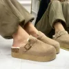 Primi Tacchi Florence - Slippers Donna Scarpa Pelliccia Gomma Alta Casual Caldo Kha Online
