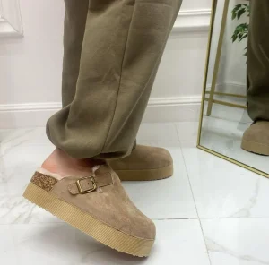 Primi Tacchi Florence - Slippers Donna Scarpa Pelliccia Gomma Alta Casual Caldo Kha Online