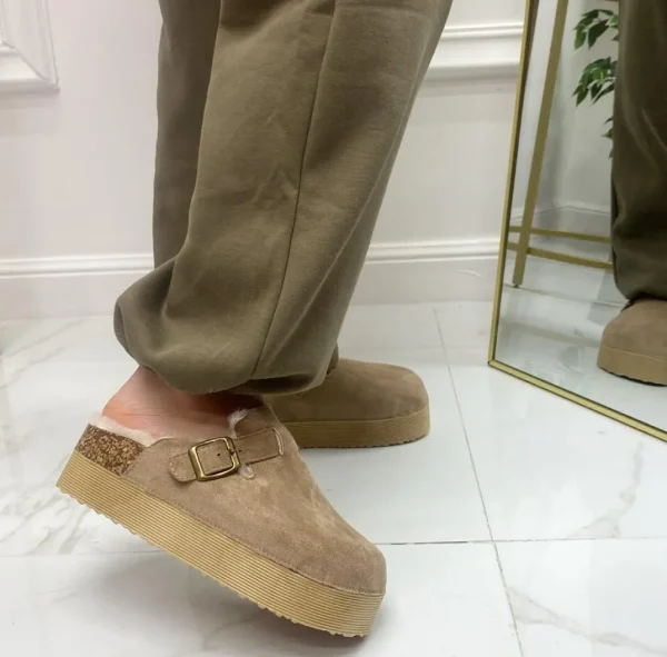 Primi Tacchi Florence - Slippers Donna Scarpa Pelliccia Gomma Alta Casual Caldo Kha Online