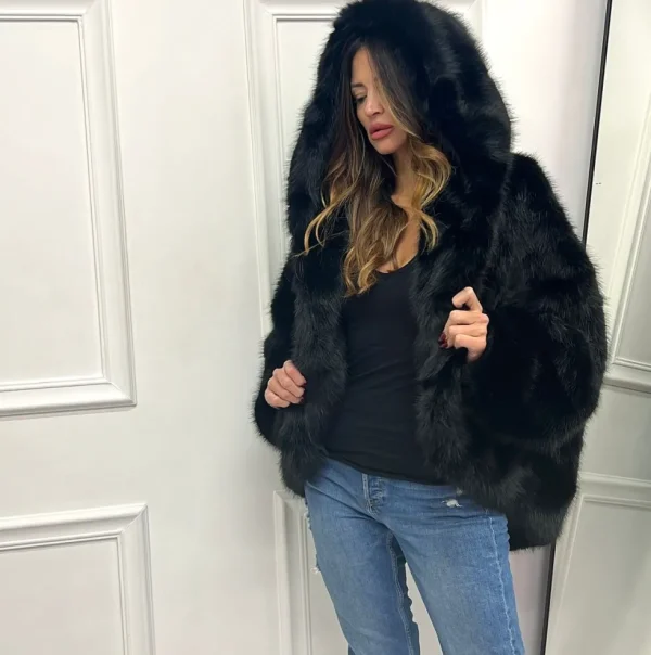 Primi Tacchi Fox - Eco Pelliccia Nero Fashion