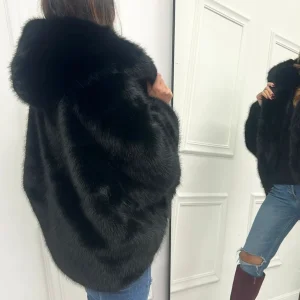 Primi Tacchi Fox - Eco Pelliccia Nero Fashion