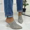 Primi Tacchi Gemma - Décolleté Donna Tacco Spillo Punta Strass Argento Outlet