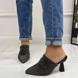 Primi Tacchi Gemma - Décolleté Donna Tacco Spillo Punta Strass NERO Fashion
