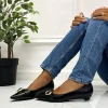 Primi Tacchi Ginny - Scarpa Donna Ballerina Punta Fibbia Nero Fashion
