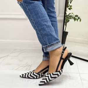 Primi Tacchi Giulia - Decolleté Donna Punta Scarpa Tacco Basso Nero Online