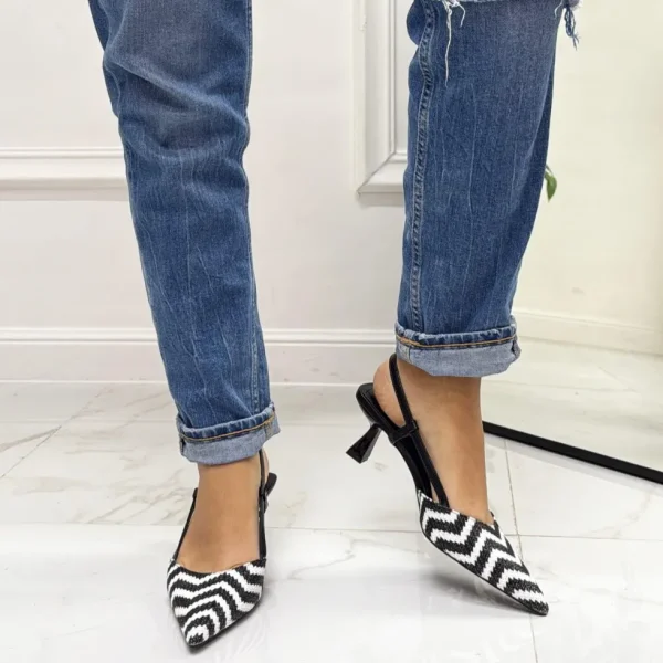 Primi Tacchi Giulia - Decolleté Donna Punta Scarpa Tacco Basso Nero Online