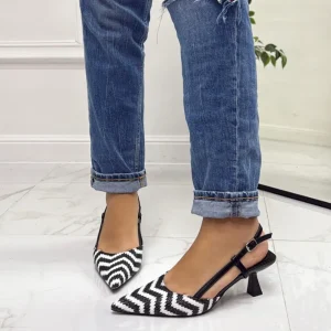 Primi Tacchi Giulia - Decolleté Donna Punta Scarpa Tacco Basso Nero Online