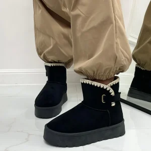 Primi Tacchi Glenda - Stivaletto Eskimo Boots Gomma Alta Nero Hot