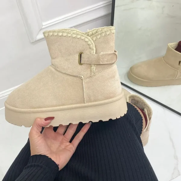 Primi Tacchi Glenda - Stivaletto Eskimo Boots Gomma Alta Beige Outlet