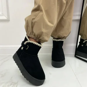 Primi Tacchi Glenda - Stivaletto Eskimo Boots Gomma Alta Nero Hot