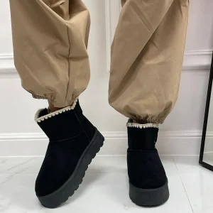Primi Tacchi Glenda - Stivaletto Eskimo Boots Gomma Alta Nero Hot