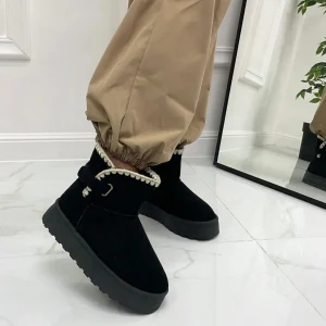 Primi Tacchi Glenda - Stivaletto Eskimo Boots Gomma Alta Nero Hot