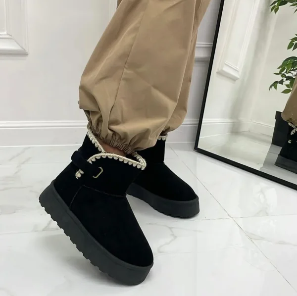 Primi Tacchi Glenda - Stivaletto Eskimo Boots Gomma Alta Nero Hot