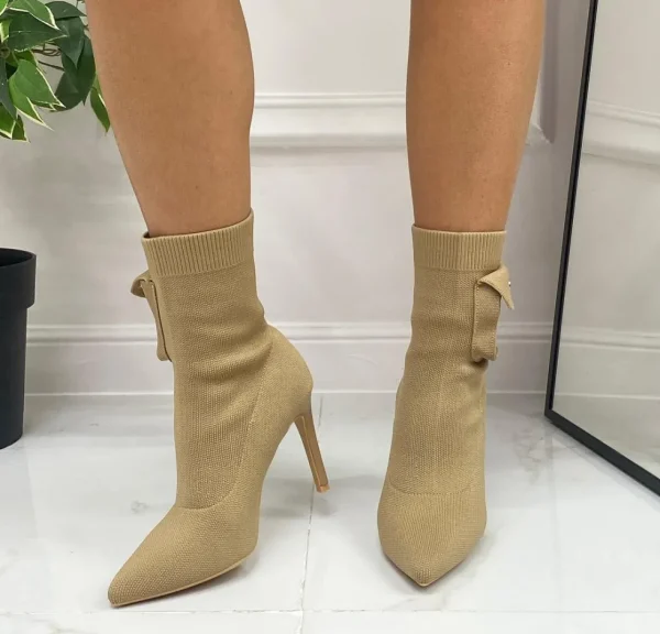Primi Tacchi Gloria - Stivaletto Donna Punta Tacco Alto Khaki Discount