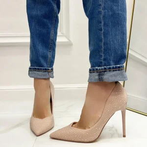 Primi Tacchi Gloss - Scarpe Décolleté Strass Elegante Tacco Nude Fashion