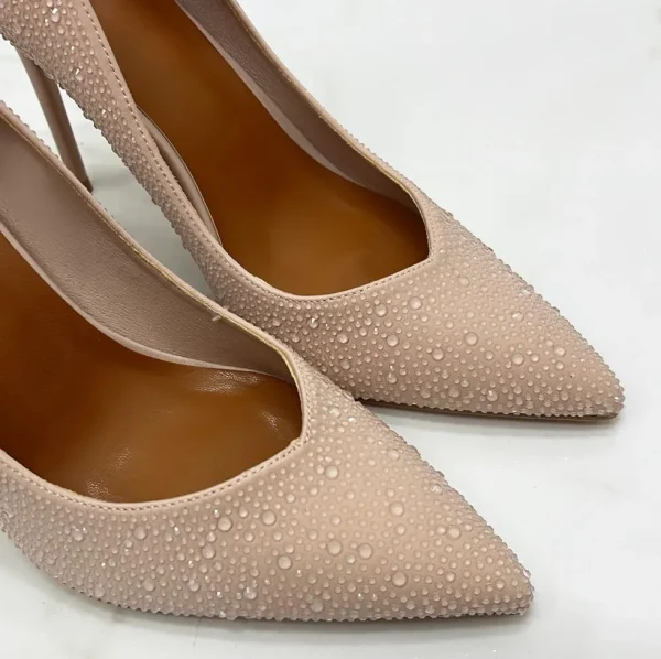 Primi Tacchi Gloss - Scarpe Décolleté Strass Elegante Tacco Nude Fashion