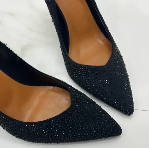 Primi Tacchi Gloss - Scarpe Décolleté Strass Elegante Tacco Nero Outlet