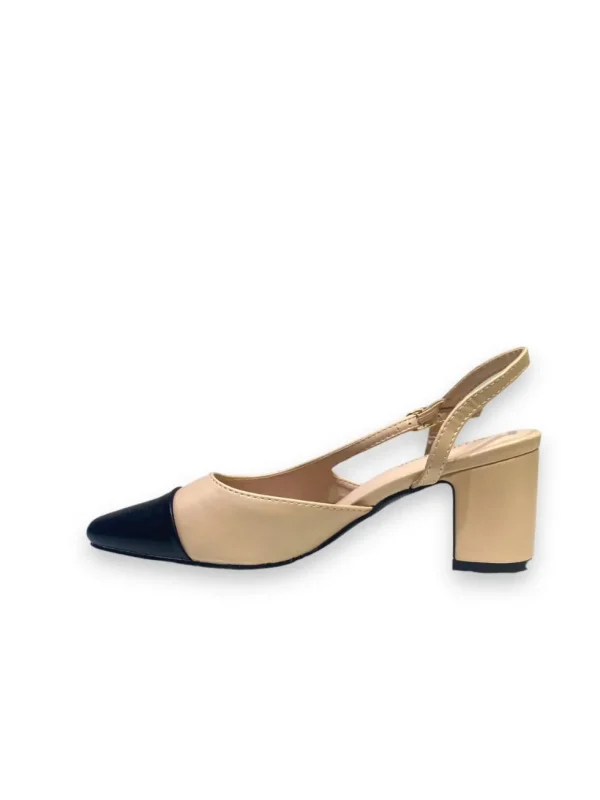 Primi Tacchi Grace - Décolleté Donna Punta Scarpa Tacco Basso Beige Sale