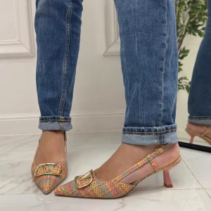 Primi Tacchi Greta- Décolleté Donna Cinturino Tacco Spillo Basso Elegante Multicolo Sale