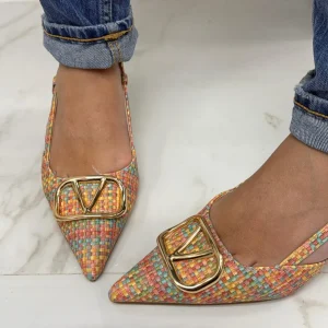 Primi Tacchi Greta- Décolleté Donna Cinturino Tacco Spillo Basso Elegante Multicolo Sale