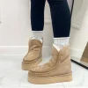 Primi Tacchi Harper - Stivaletto Eskimo Boots Gomma Alta Beige Clearance