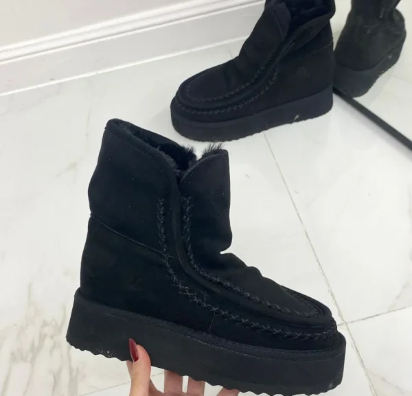 Primi Tacchi Harper - Stivaletto Eskimo Boots Gomma Alta Nero Discount