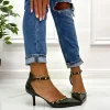 Primi Tacchi Hola - Décolleté Donna Cinturino Tacco Spillo Basso Borchie Elegante V Best