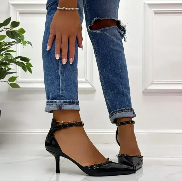 Primi Tacchi Hola - Décolleté Donna Cinturino Tacco Spillo Basso Borchie Elegante V Online