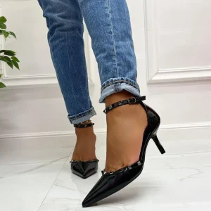Primi Tacchi Hola - Décolleté Donna Cinturino Tacco Spillo Basso Borchie Elegante V Online