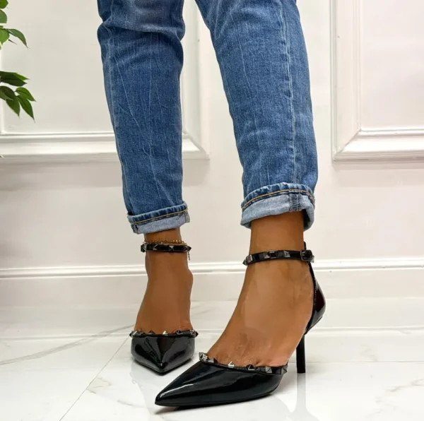 Primi Tacchi Hola - Décolleté Donna Cinturino Tacco Spillo Basso Borchie Elegante V Online
