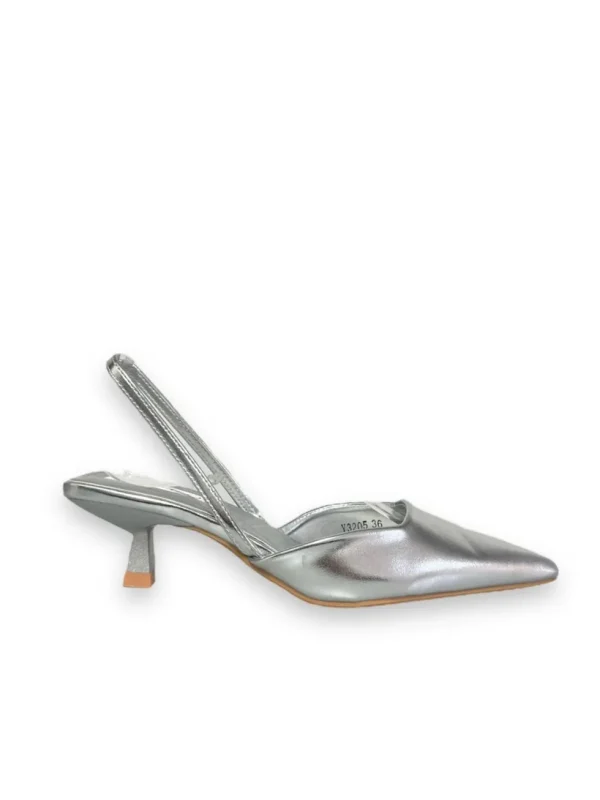 Primi Tacchi Iride - Decolletè Donna Punta Scarpa Tacco Basso ARGENTO Outlet