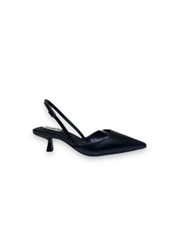 Primi Tacchi Iride - Decolletè Donna Punta Scarpa Tacco Basso Nero Sale