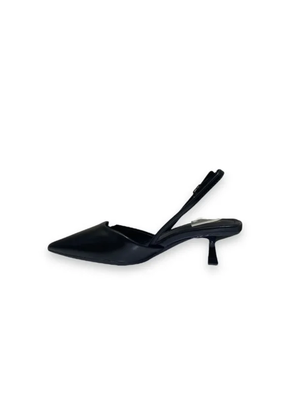 Primi Tacchi Iride - Decolletè Donna Punta Scarpa Tacco Basso Nero Sale