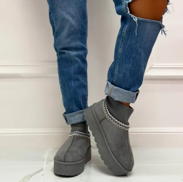 Primi Tacchi Jeanne - Stivaletto Eskimo Boots Gomma Alta Grigio Discount